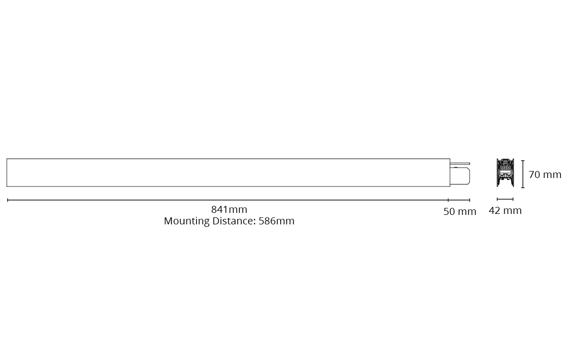 Lineal Cubic 840 Hvid 2230lm 3000K Ra>80 DALI / Push Dim