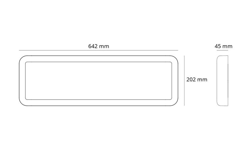 Sense Surface 640x200 Weiss 1910lm 3000K Ra>80 Phasenabschnittsdimmung