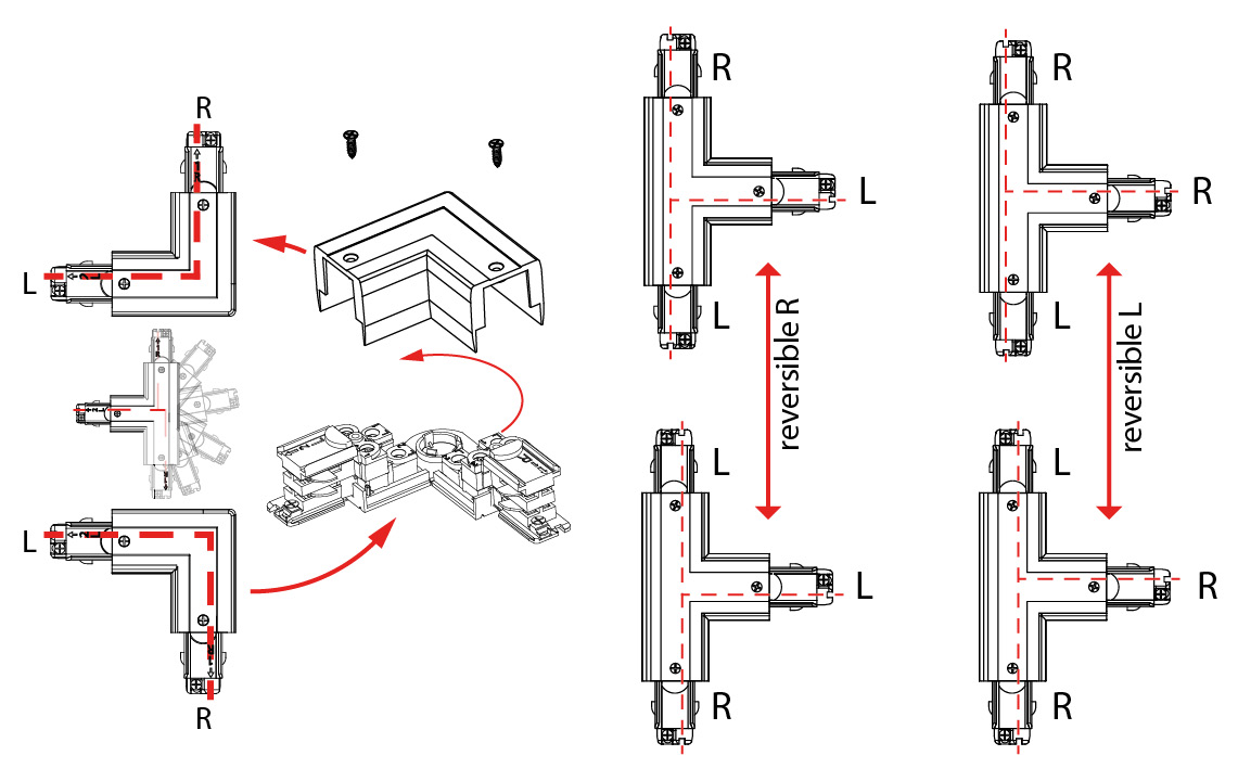 Shopline Svart T skarv höger, reversibel