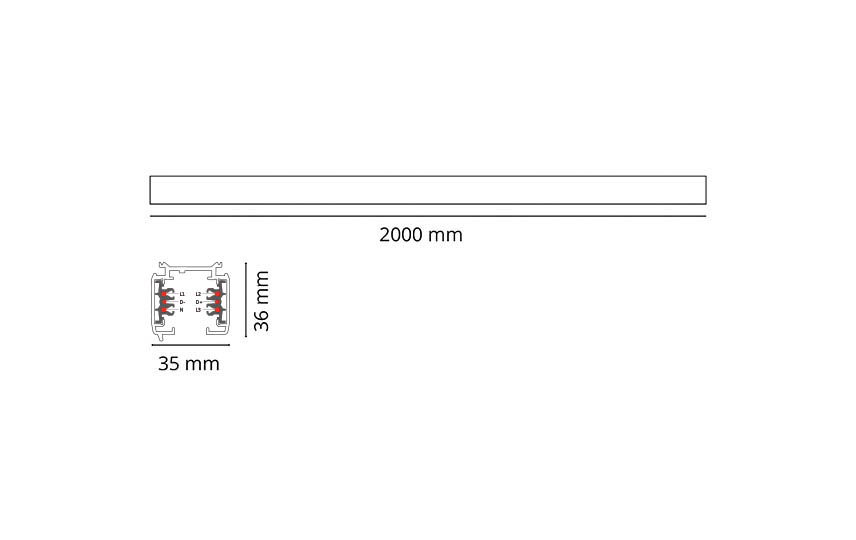 Shopline DALI White Rail 2m