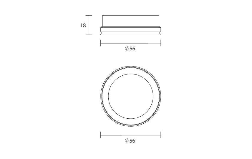 Tube Mini Weiss Ø59 Blendring Aluminium