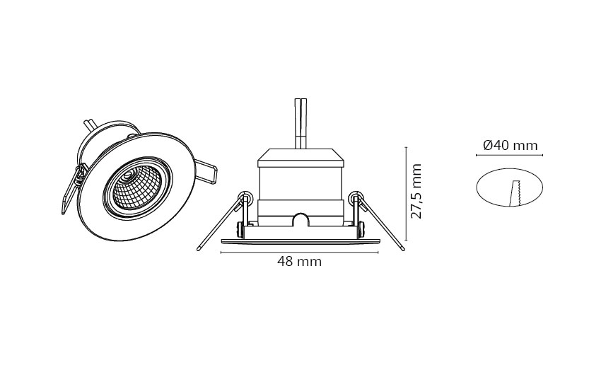 Nano Tilt Hvid In/out 240lm 2700K Ra>90 Driver 350mA bestilles separat