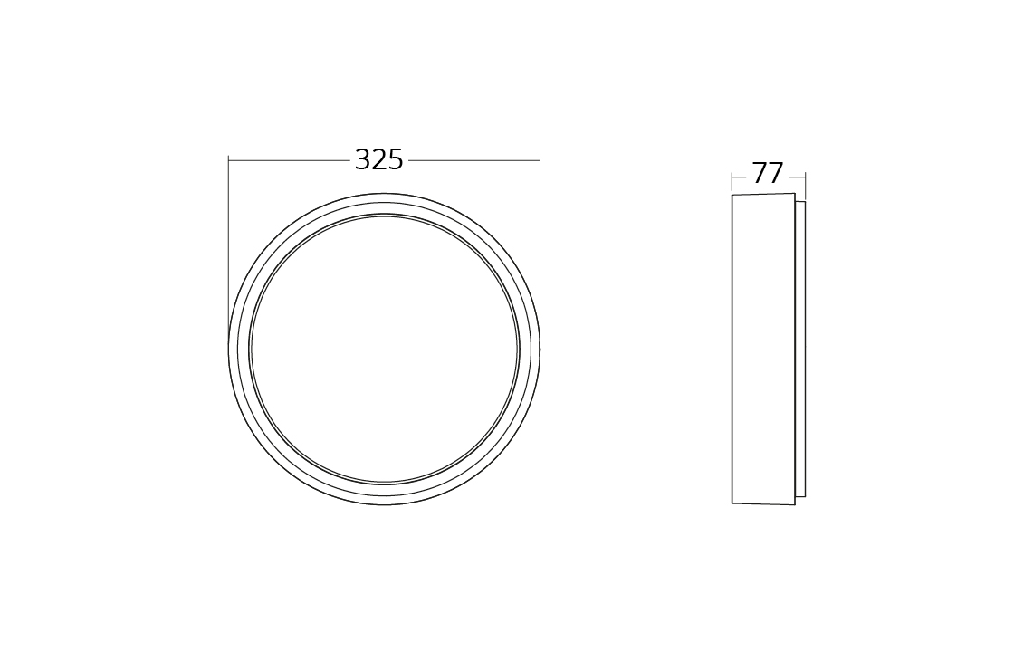 Frame Round Maxi Black 2040lm 4000K Ra>80 Trailing edge dimming