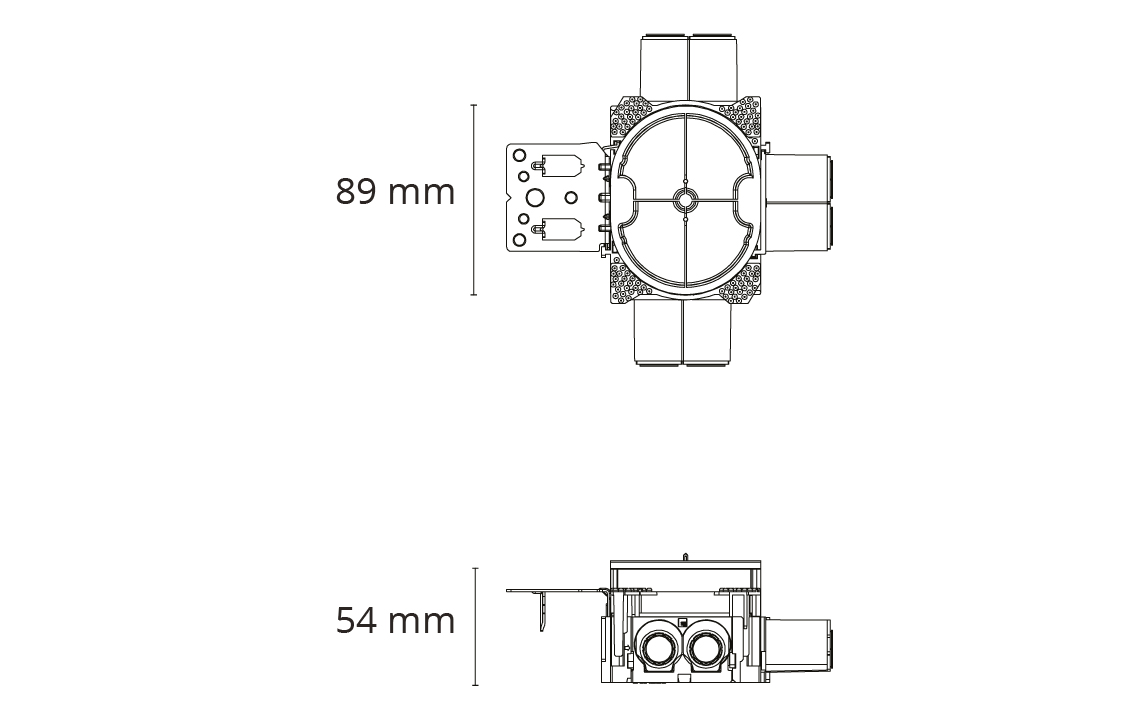 Veggboks 9/12mm 6-løp stender vertikal Grå 1,5