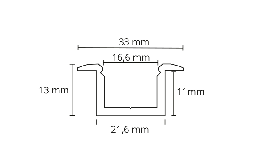 StripLine 1,8m White profile recessed